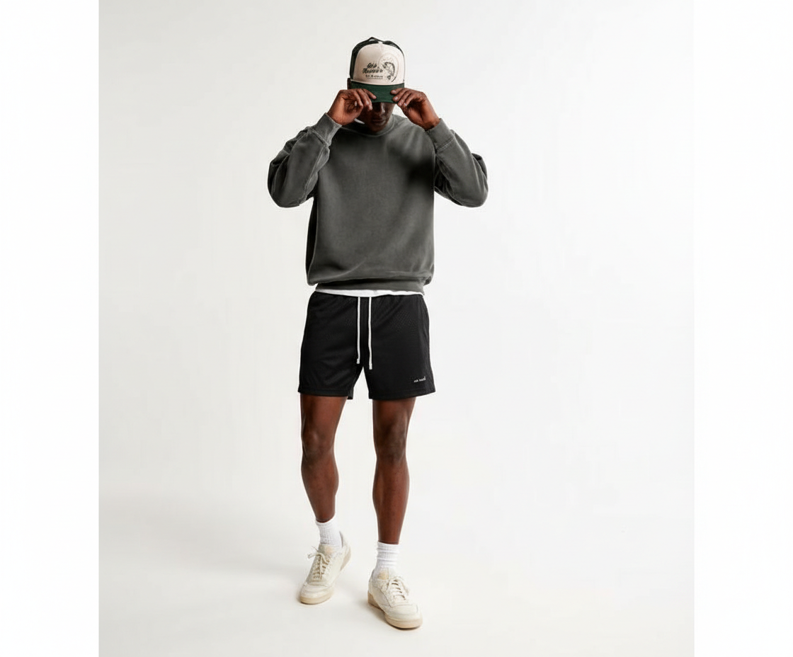 Mesh Drawstring Shorts